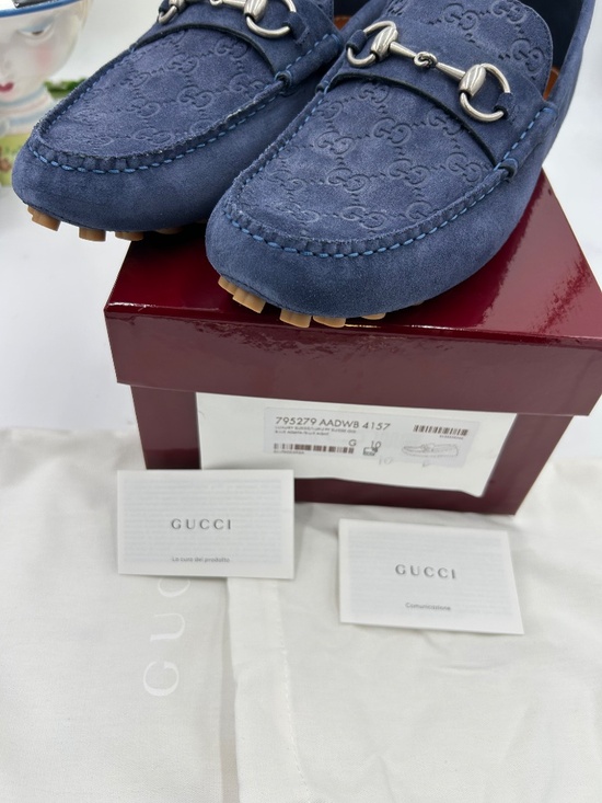 Men’s Gucci GG Embossed Suede Driver Loafers.  Size 10/ Fits 11US. MADE IN ITALY main image 8